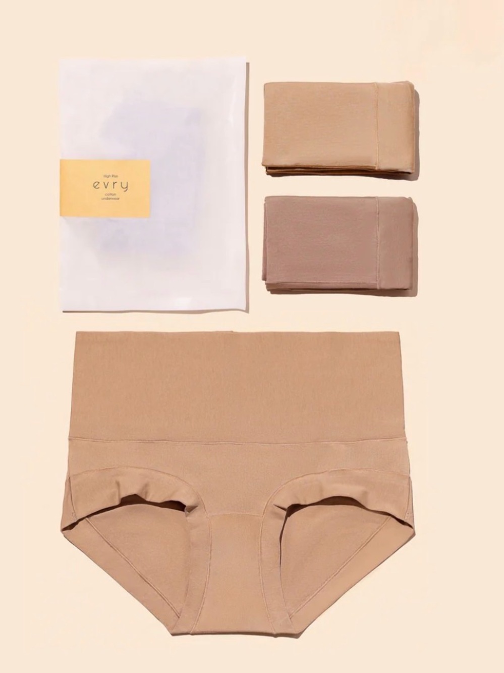 Evry Women’s High-Waist Briefs - Woodrose/Almond XXS Package Never Opened